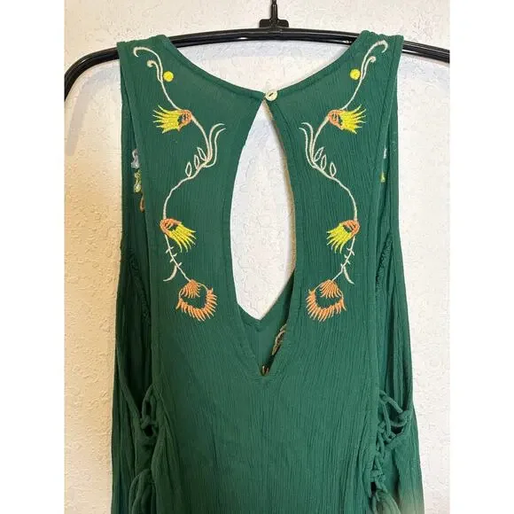 Free People Intimately Embroidered Mini Sleevless Crepe Tunic Dress EUC Sz M - Picture 7 of 16